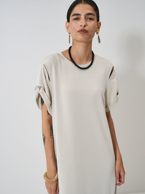 【 予約:2月上旬 】EYELETS TEE DRESS /Y261-52021